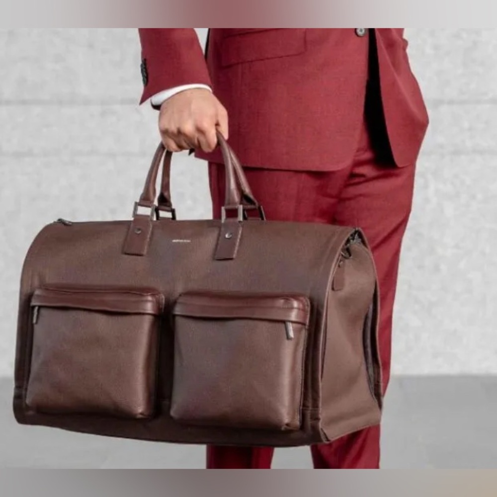 Hook & Albert Brown Leather Weekender